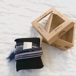 2 moda Silver Wrap Clasp Bracelet with tassel